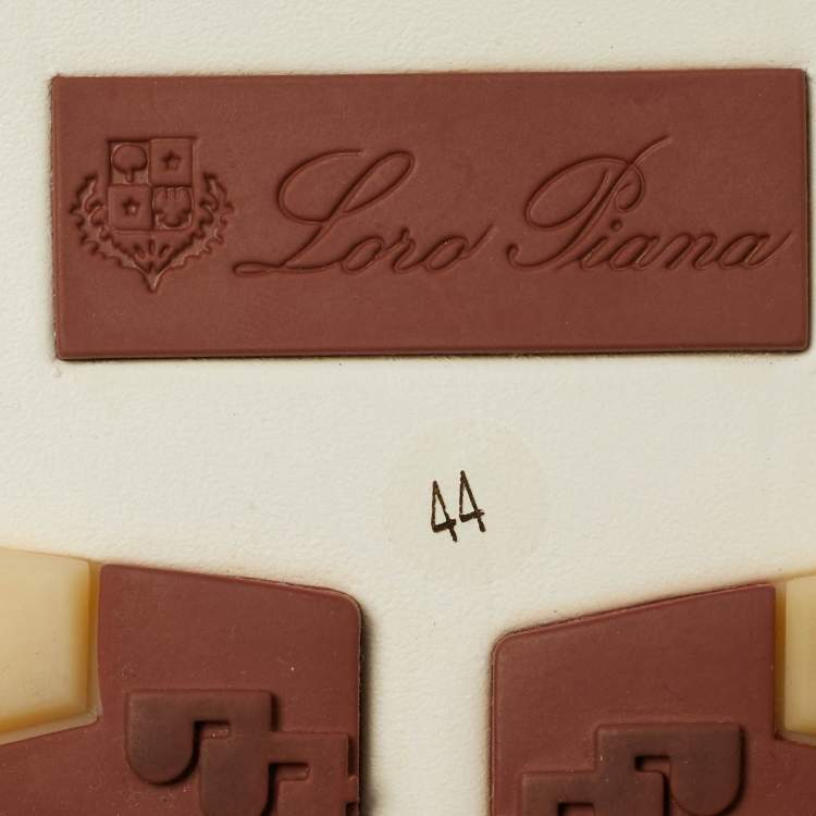 Pre Owned Loro Piana 360 LP Flexy Walk Size 44 Navy Blue Knit Fabric and Leather Lace Up Sneakers