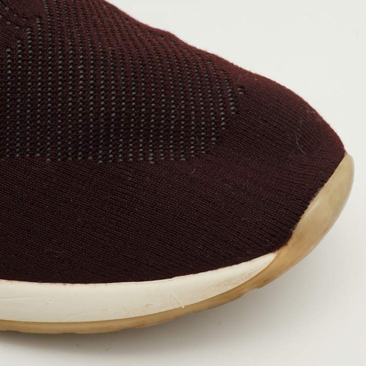 Pre Owned Loro Piana 360 LP Flexy Walk Size 46 Dark Brown Knit Fabric Slip On Sneakers