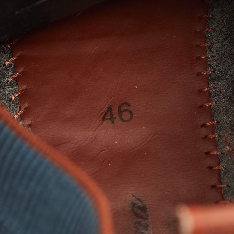 Pre Owned Loro Piana 360 LP Flexy Walk Size 46 Blue Knit Fabric Slip On Sneakers