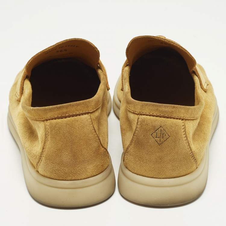 Pre Owned Loro Piana Summer Charms Walk Size 36.5 Brown Suede Loafers