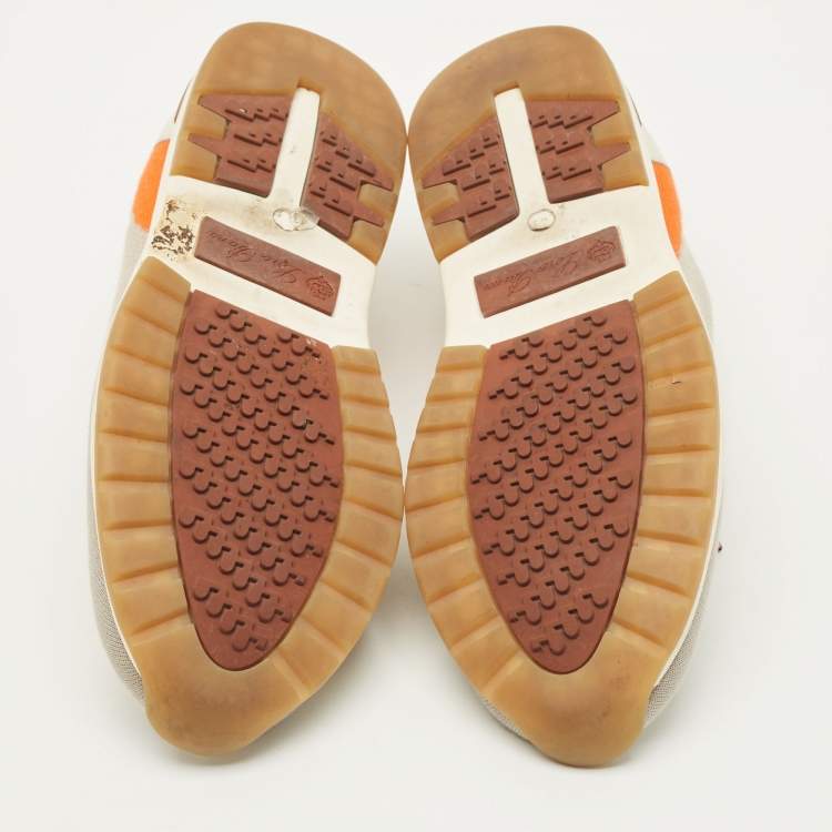 Pre Owned Loro Piana 360 LP Flexy Walk Size 43 Multicolor Knit Fabric and Leather Lace Up Sneakers