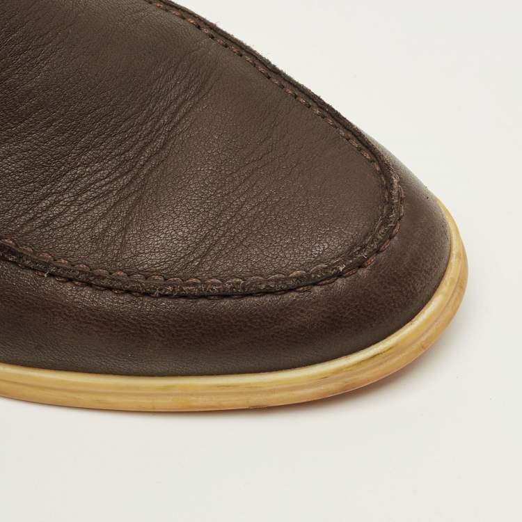 Pre Owned Loro Piana Open Walk Size 42.5 Brown Leather Chukka Boots