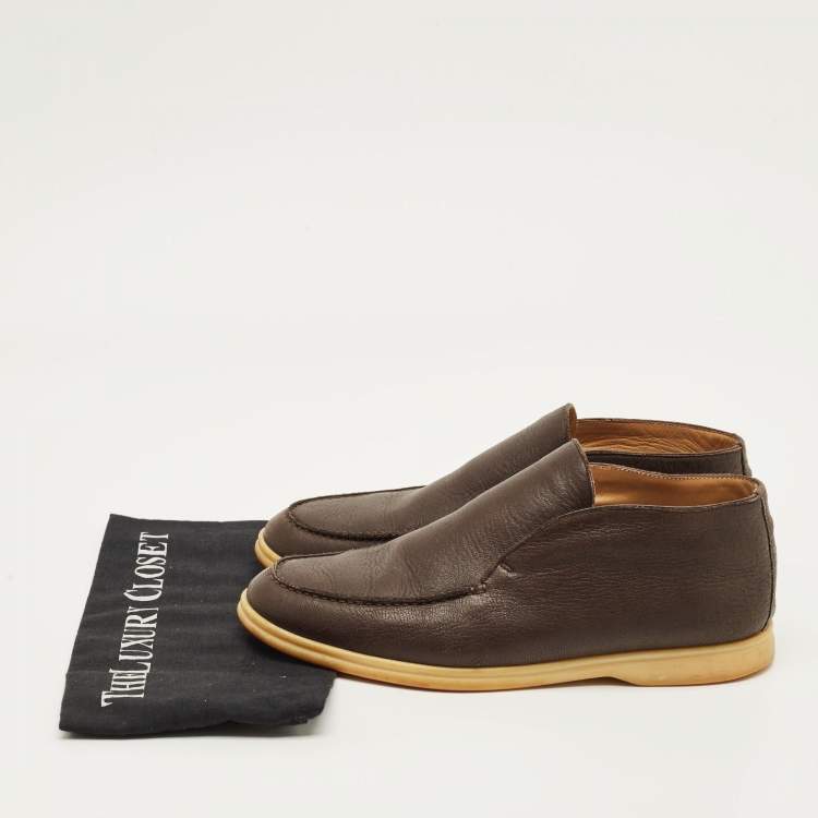 Pre Owned Loro Piana Open Walk Size 42.5 Brown Leather Chukka Boots