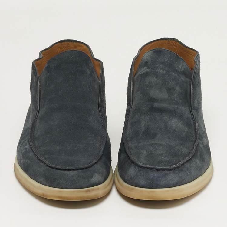 Pre Owned Loro Piana Open Walk Size 43 Navy Blue Suede Boots