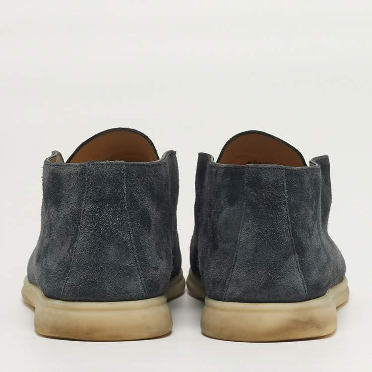 Pre Owned Loro Piana Open Walk Size 43 Navy Blue Suede Boots