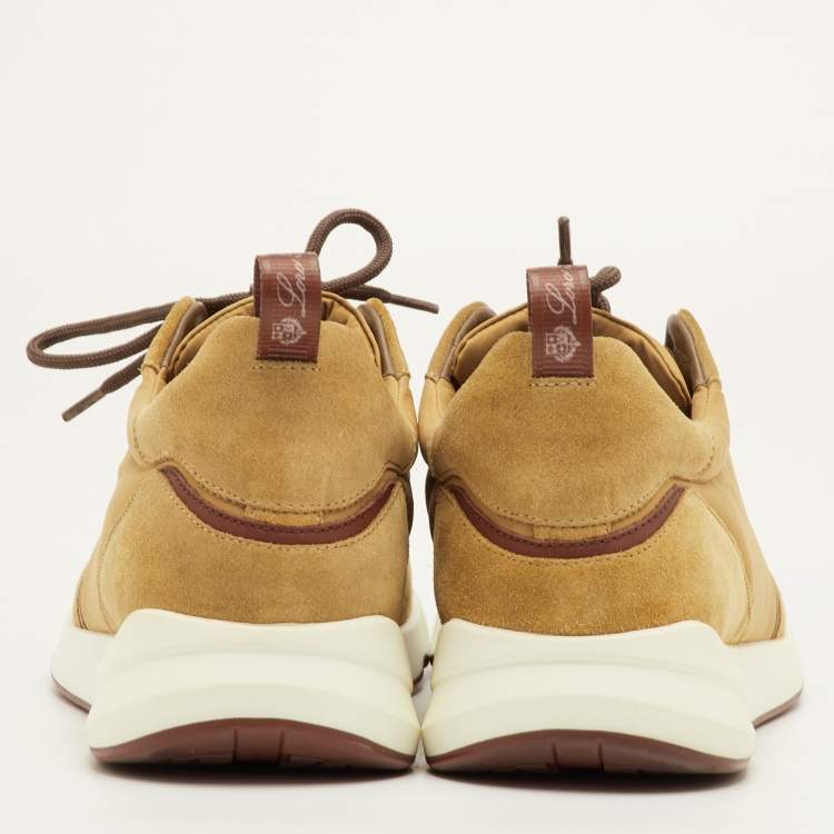 Pre Owned Loro Piana Modular Walk Size 42 Yellow Suede and Fabric Low Top Sneakers