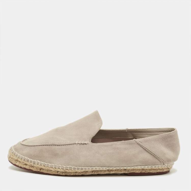 Pre Owned Loro Piana Seaside walk Size 46 Beige Suede Espadrille Flat