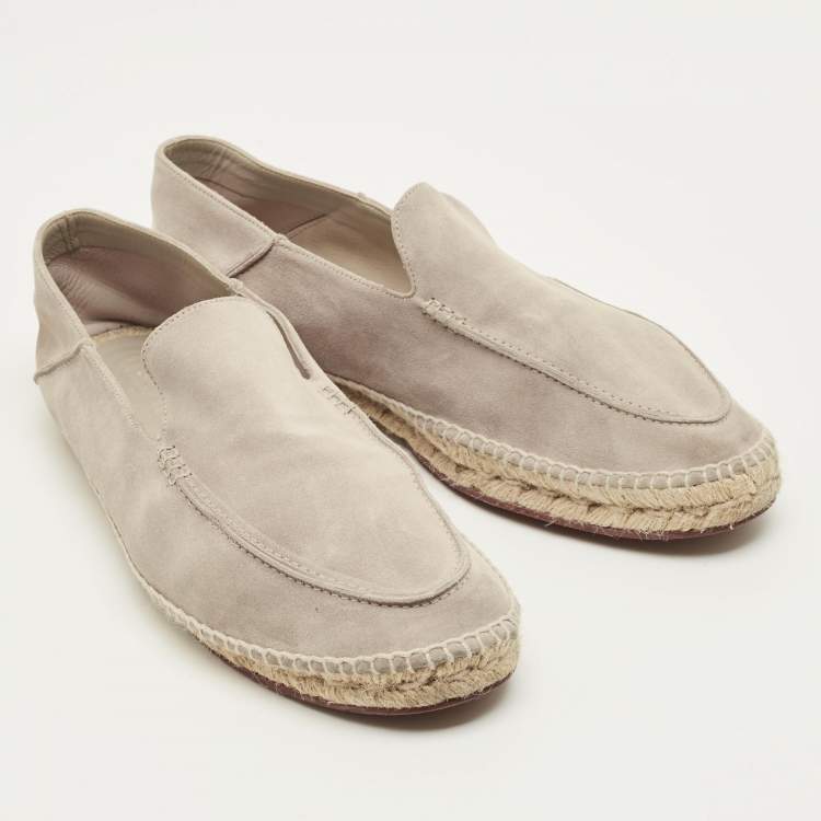 Pre Owned Loro Piana Seaside walk Size 46 Beige Suede Espadrille Flat