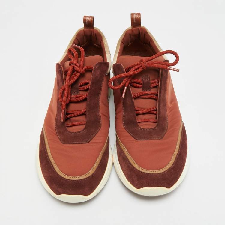 Pre Owned Loro Piana Modular Walk Colorama Size 42 Multicolor Suede and Nylon Low Top Sneakers