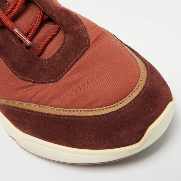 Pre Owned Loro Piana Modular Walk Colorama Size 42 Multicolor Suede and Nylon Low Top Sneakers