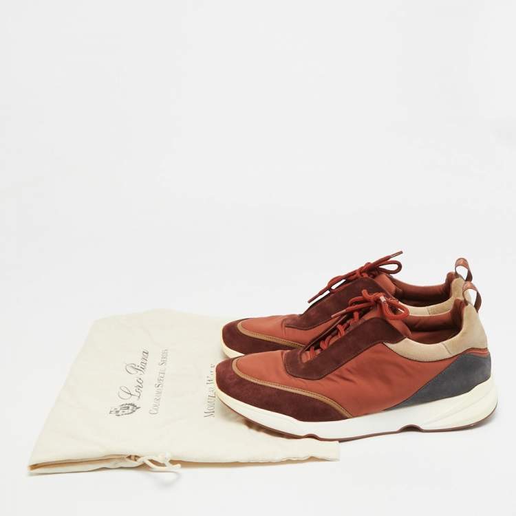 Pre Owned Loro Piana Modular Walk Colorama Size 42 Multicolor Suede and Nylon Low Top Sneakers