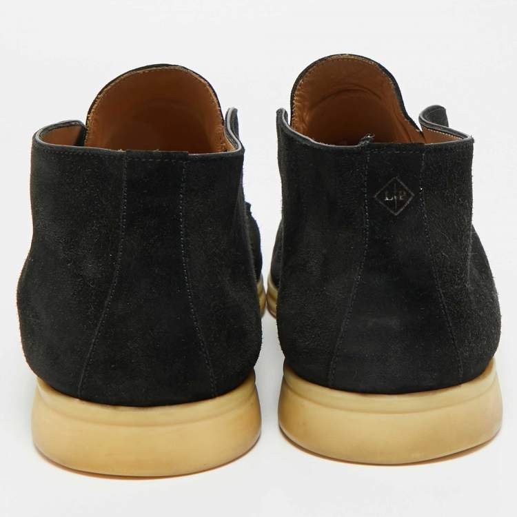 Pre Owned Loro Piana Open Walk Size 44 Black Suede Ankle Length Boots