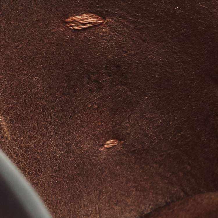 Pre Owned Loro Piana New Buckle Size 45 Black Leather Slide Sandals