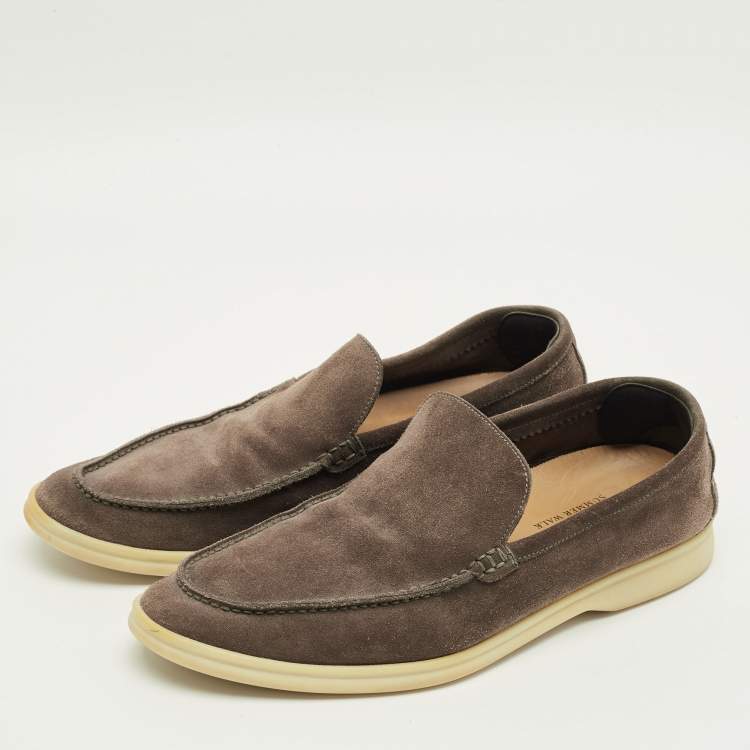 Pre Owned Loro Piana Summer Walk Size 43.5 Brown Suede Loafers