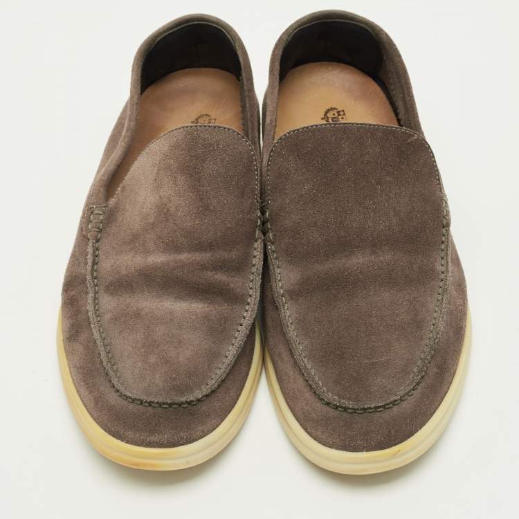 Pre Owned Loro Piana Summer Walk Size 43.5 Brown Suede Loafers