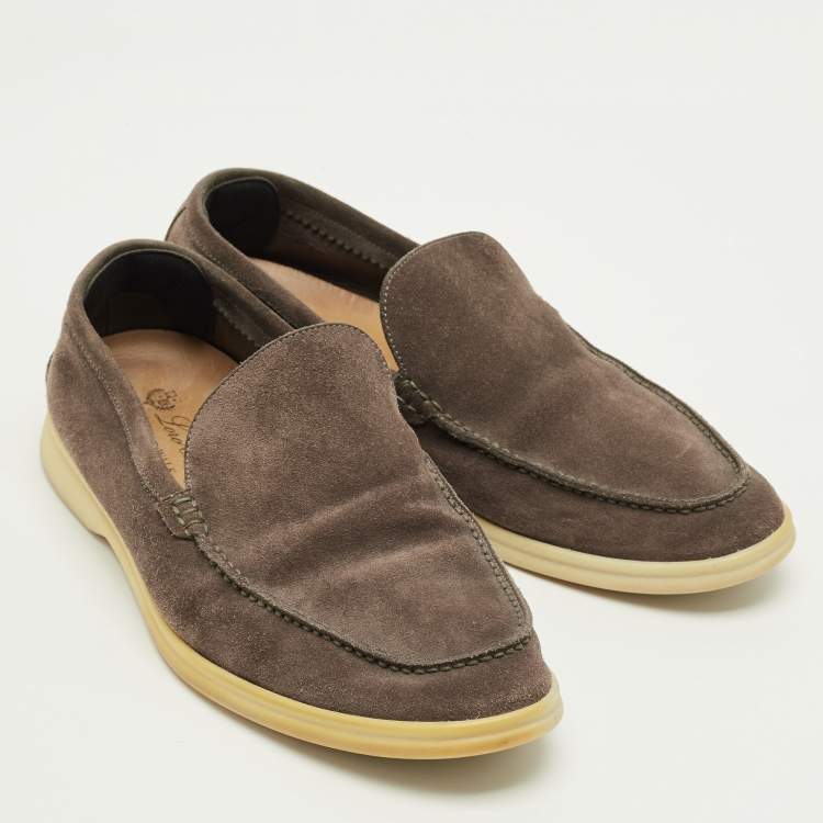 Pre Owned Loro Piana Summer Walk Size 43.5 Brown Suede Loafers