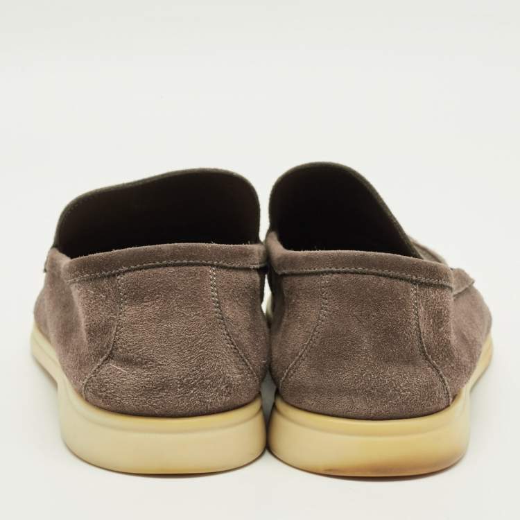 Pre Owned Loro Piana Summer Walk Size 43.5 Brown Suede Loafers