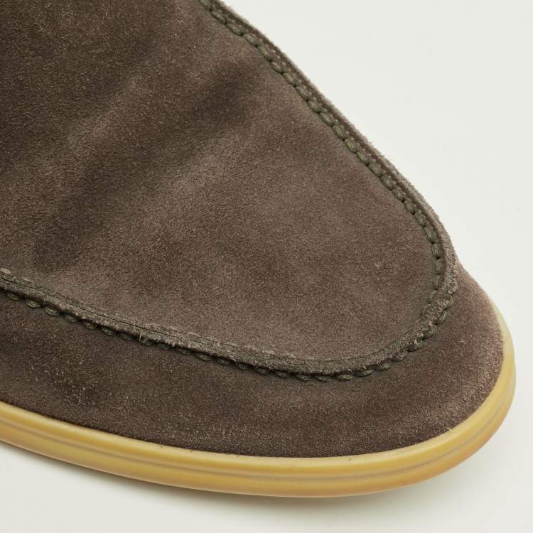 Pre Owned Loro Piana Summer Walk Size 43.5 Brown Suede Loafers