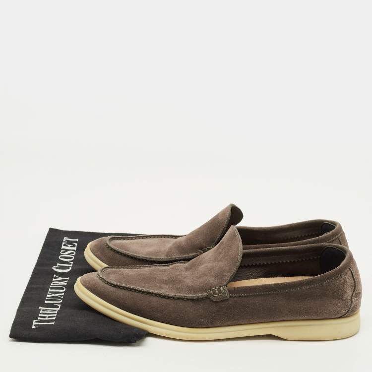 Pre Owned Loro Piana Summer Walk Size 43.5 Brown Suede Loafers