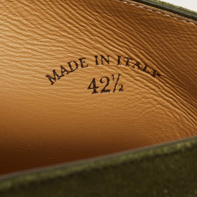 Pre Owned Loro Piana Open Walk Size 42.5 Green Suede Ankle Length Boots
