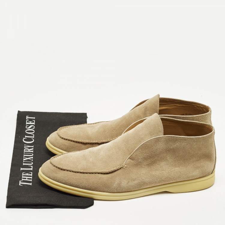 Pre Owned Loro Piana Open Walk Size 46 Beige Suede Boots