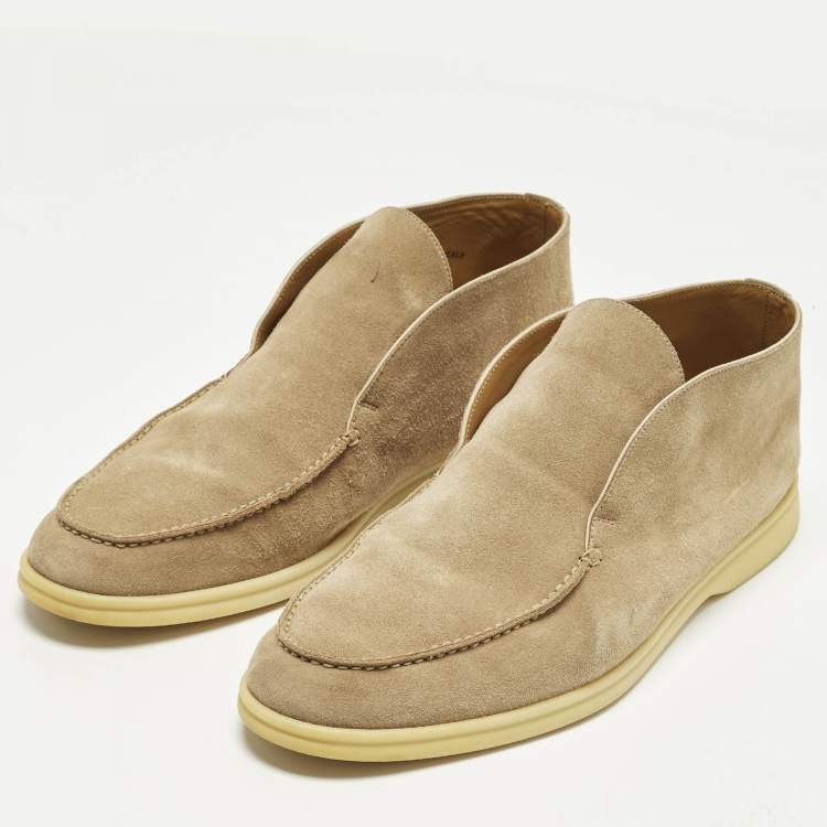 Pre Owned Loro Piana Open Walk Size 46 Beige Suede Boots
