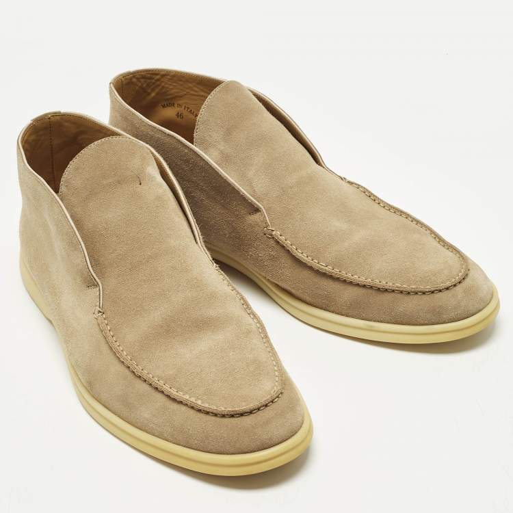 Pre Owned Loro Piana Open Walk Size 46 Beige Suede Boots