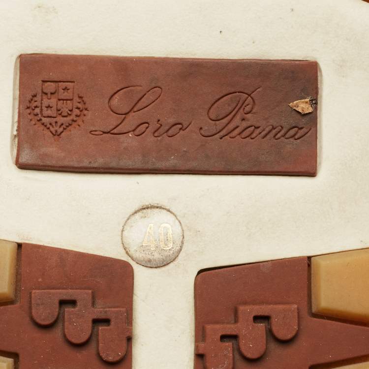 Pre Owned Loro Piana 360 LP Flexy Walk Size 40 Light Grey Knit Fabric Slip On Sneakers