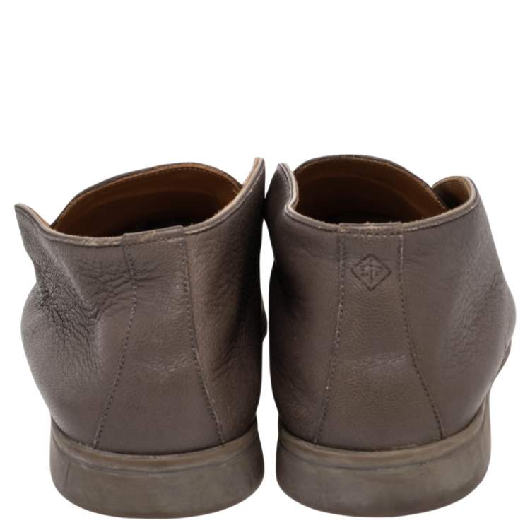 مملوكة مسبقًا Loro Piana Brown Leather Open Walk Ankle Boots Size 42