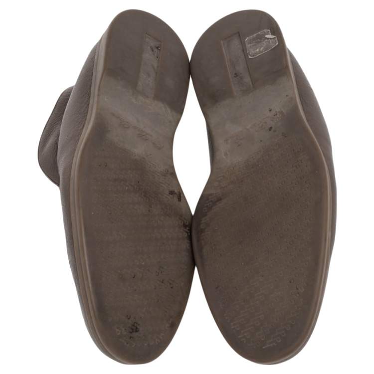 مملوكة مسبقًا Loro Piana Brown Leather Open Walk Ankle Boots Size 42