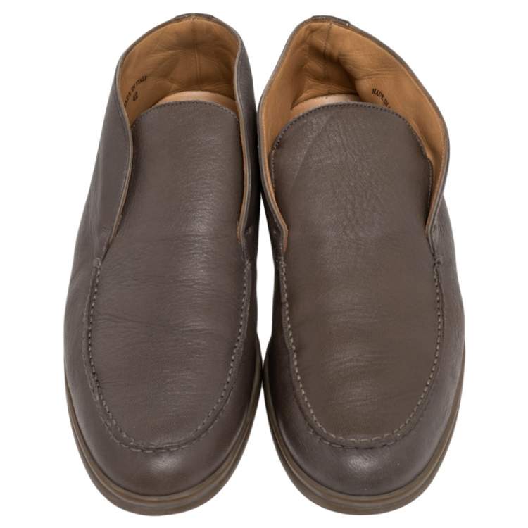 مملوكة مسبقًا Loro Piana Brown Leather Open Walk Ankle Boots Size 42