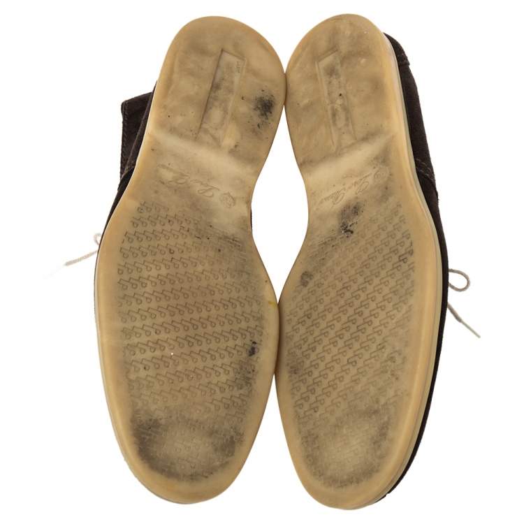 Pre Owned Loro Piana Brown Suede Soft Walk Lace Up Ankle Boots Size 44