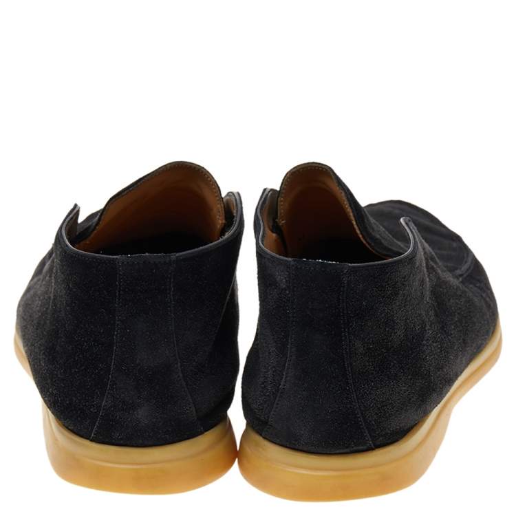 Pre Owned Loro Piana Black Suede Open Walk Ankle Boots Size 40.5