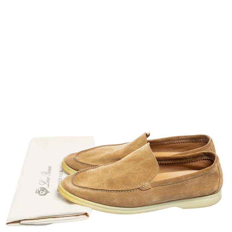 Pre Owned Loro Piana Brown Suede Summer Walk Loafers Size 43