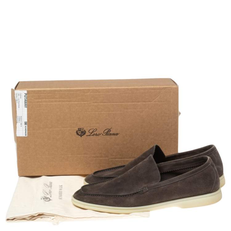 Pre Owned Loro Piana Brown Suede Summer Walk Loafers Size 43 