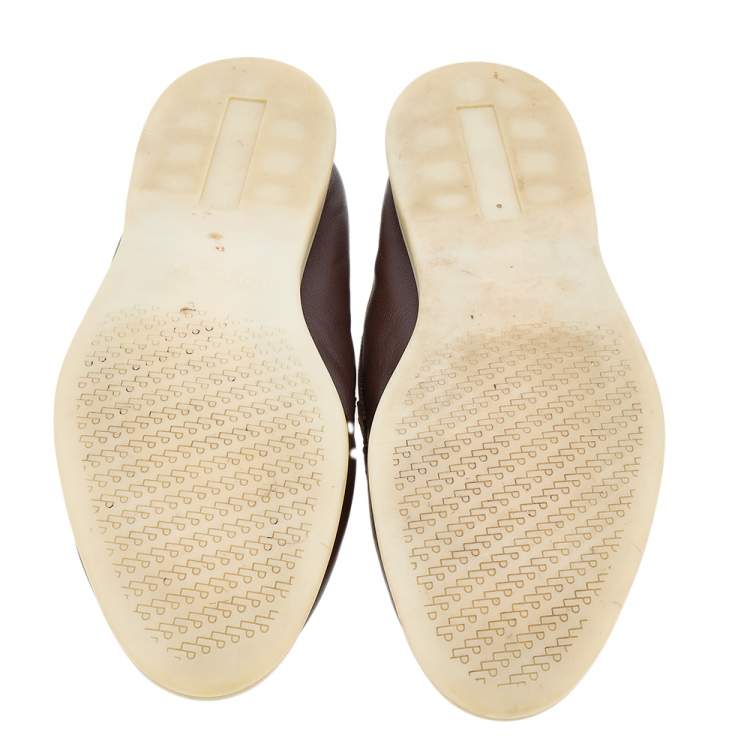 Pre Owned Loro Piana Brown Leather Summer Walk Slip On Loafers Size 45