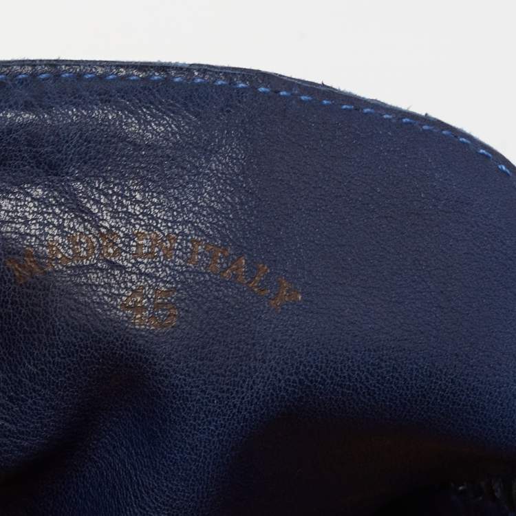 Pre Owned Loro Piana Blue Suede 'Summer Walk' Slip On Loafers Size 45 