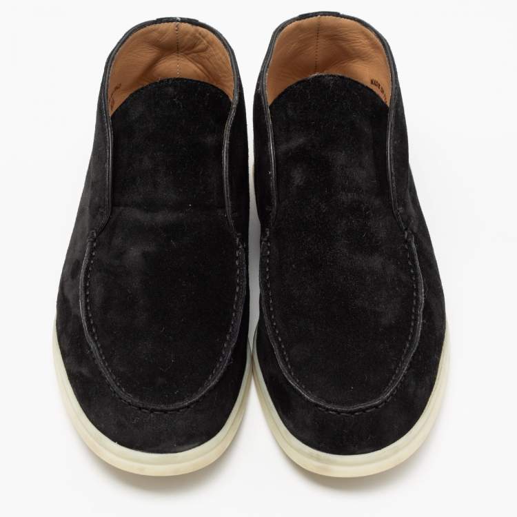 Pre Owned Loro Piana Black Suede Open Walk Ankle Boots Size 40.5