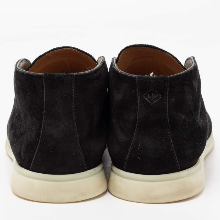 Pre Owned Loro Piana Black Suede Open Walk Ankle Boots Size 40.5