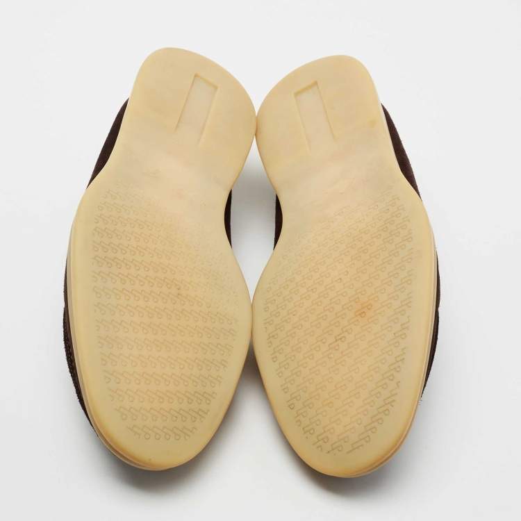 Pre Owned Loro Piana Brown Suede 'Summer Walk' Slip On Loafers Size 41.5