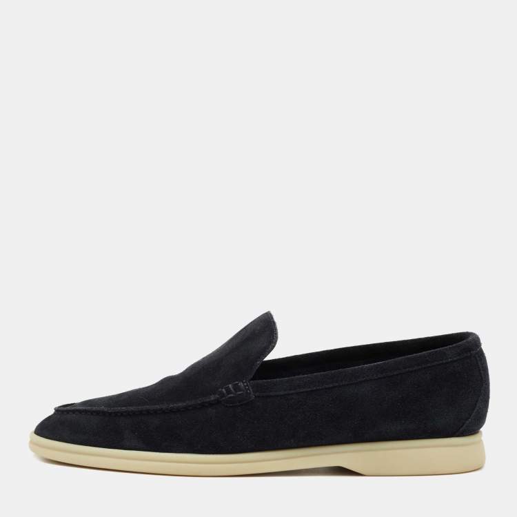 Pre Owned Loro Piana Blue Suede Summer Walk Slip On Loafers Size 42