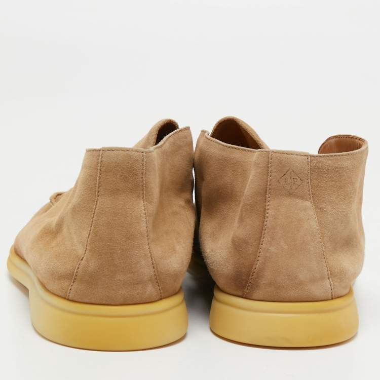 Pre Owned Loro Piana Brown Suede Open Walk Boots Size 42