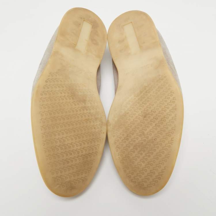 Pre Owned Loro Piana Grey Suede Summer Walk Slip On Loafers Size 42