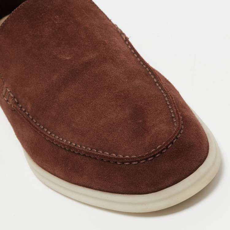 Pre Owned Loro Piana Brown Suede Summer Walk Loafers Size 43