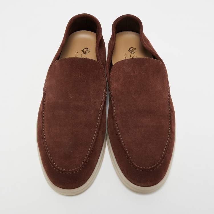 Pre Owned Loro Piana Brown Suede Summer Walk Loafers Size 43