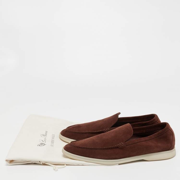 Pre Owned Loro Piana Brown Suede Summer Walk Loafers Size 43