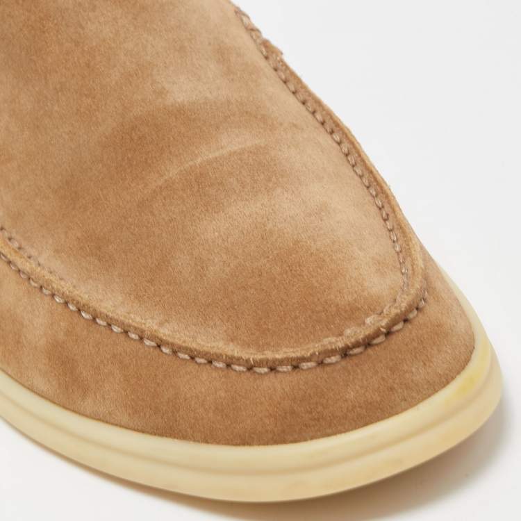 Pre Owned Loro Piana Brown Suede Summer Walk Loafers Size 41