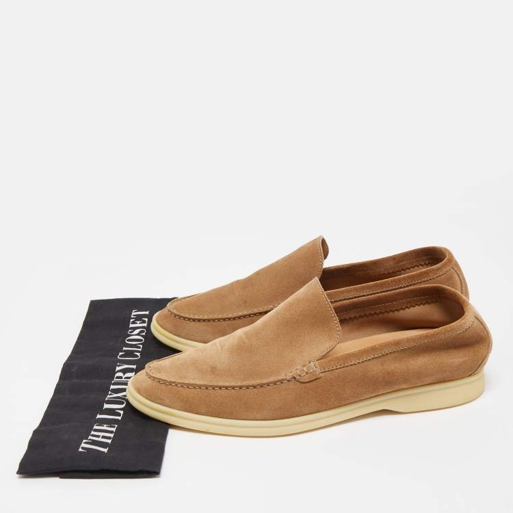 Pre Owned Loro Piana Brown Suede Summer Walk Loafers Size 41