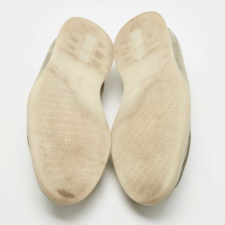 Pre Owned Loro Piana Grey Suede Summer Walk Slip On Loafers Size 41.5