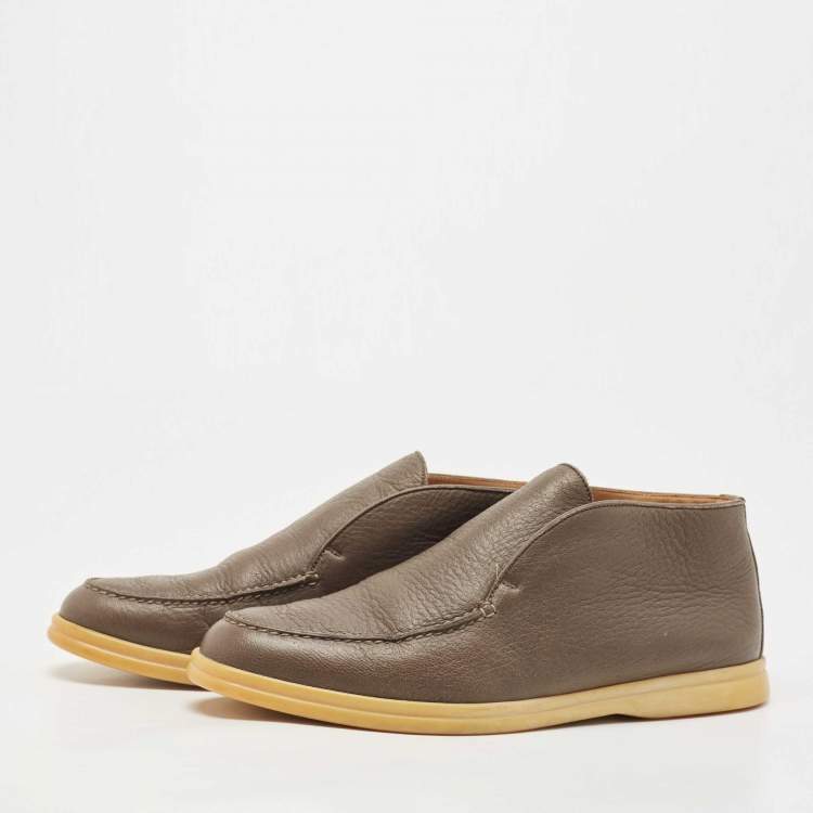 مملوكة مسبقًا Loro Piana Brown Leather Open Walk Ankle Boots Size 40